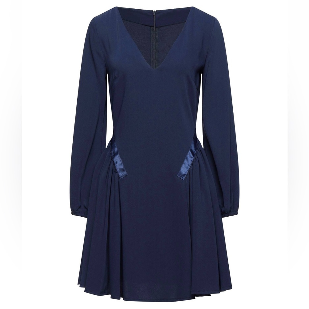 Elegant Long Sleeve Navy Dress